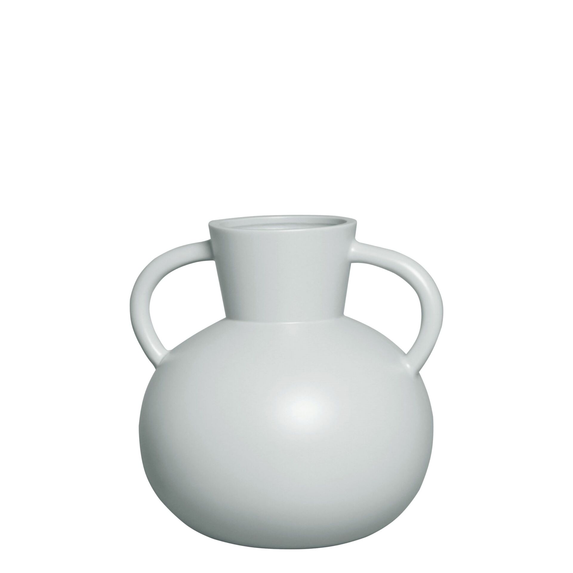Vaso Ceramica Off White com Alça Baixo Cod 8974