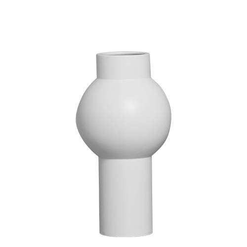 vaso ceramica branco com esfera cod 8386